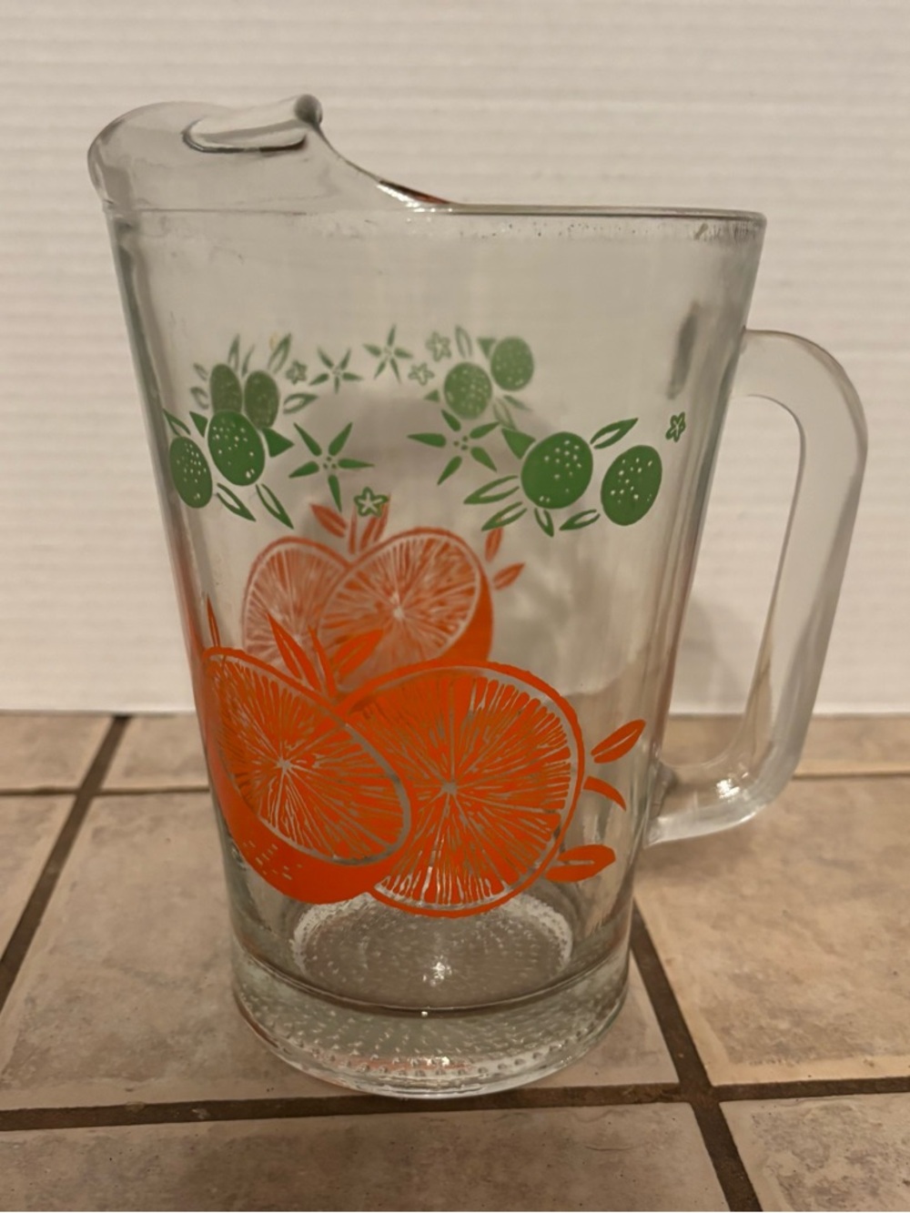 Vintage Anchor Hocking Orange Juice Pitcher Pre-owned Great Condition